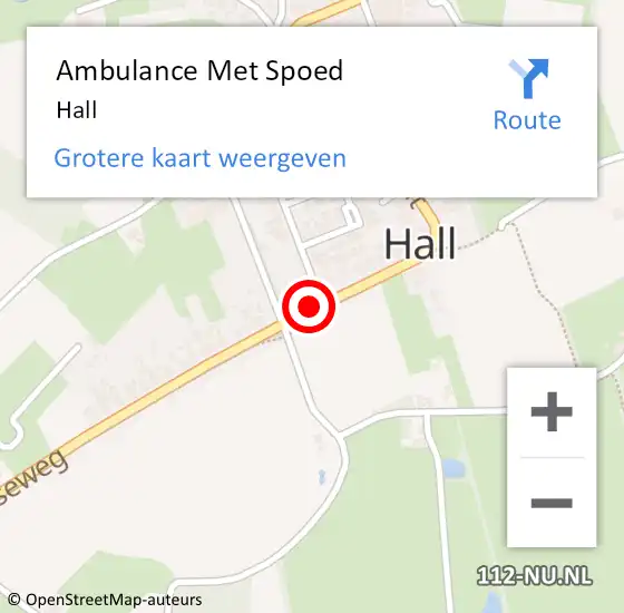 Locatie op kaart van de 112 melding: Ambulance Met Spoed Naar Hall op 11 februari 2024 23:07