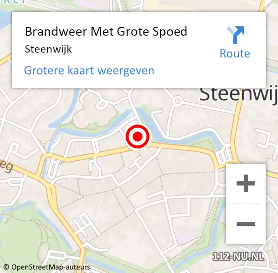 Locatie op kaart van de 112 melding: Brandweer Met Grote Spoed Naar Steenwijk op 12 februari 2024 00:09