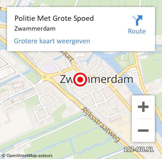 Locatie op kaart van de 112 melding: Politie Met Grote Spoed Naar Zwammerdam op 12 februari 2024 00:22