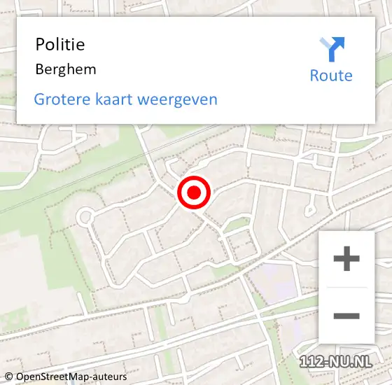 Locatie op kaart van de 112 melding: Politie Berghem op 12 februari 2024 00:44