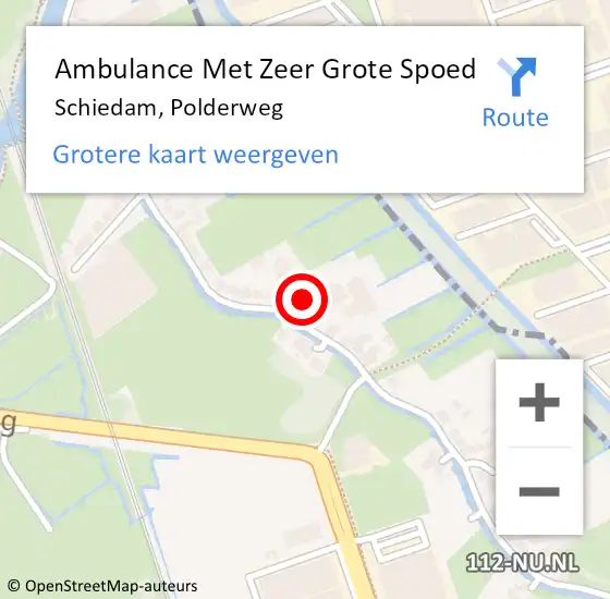 Locatie op kaart van de 112 melding: Ambulance Met Zeer Grote Spoed Naar Schiedam, Polderweg op 12 februari 2024 04:39