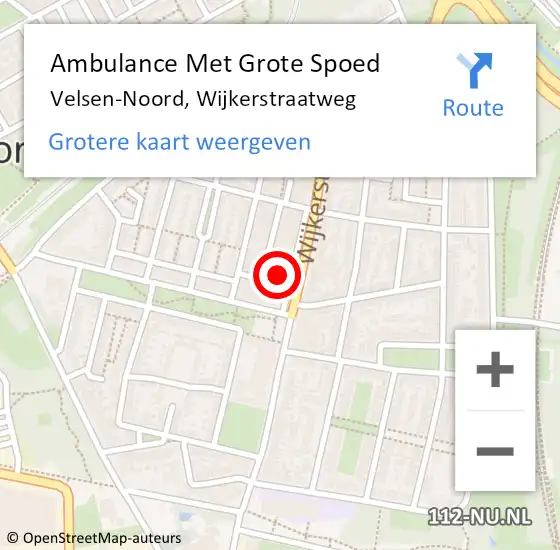 Locatie op kaart van de 112 melding: Ambulance Met Grote Spoed Naar Velsen-Noord, Wijkerstraatweg op 12 februari 2024 08:41