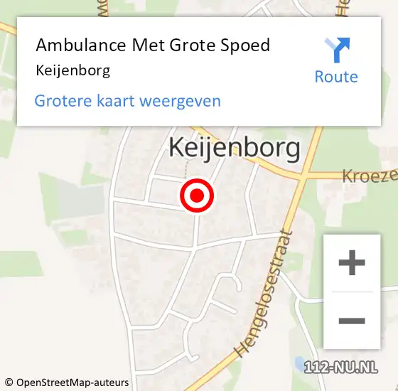Locatie op kaart van de 112 melding: Ambulance Met Grote Spoed Naar Keijenborg op 12 februari 2024 15:30