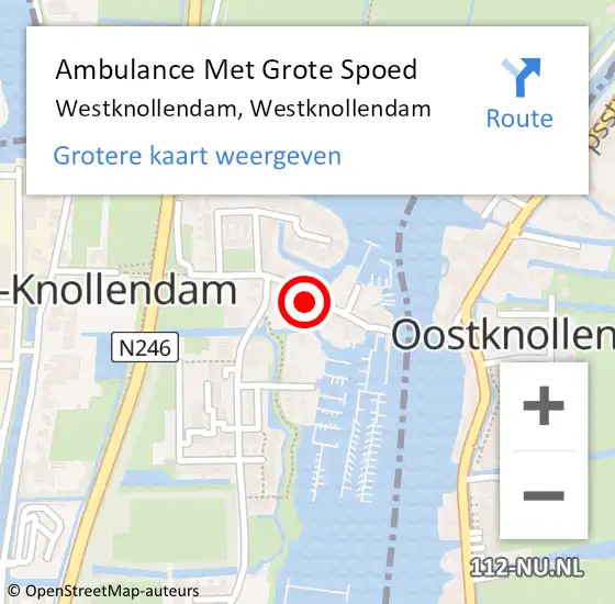 Locatie op kaart van de 112 melding: Ambulance Met Grote Spoed Naar Westknollendam, Westknollendam op 12 februari 2024 16:00