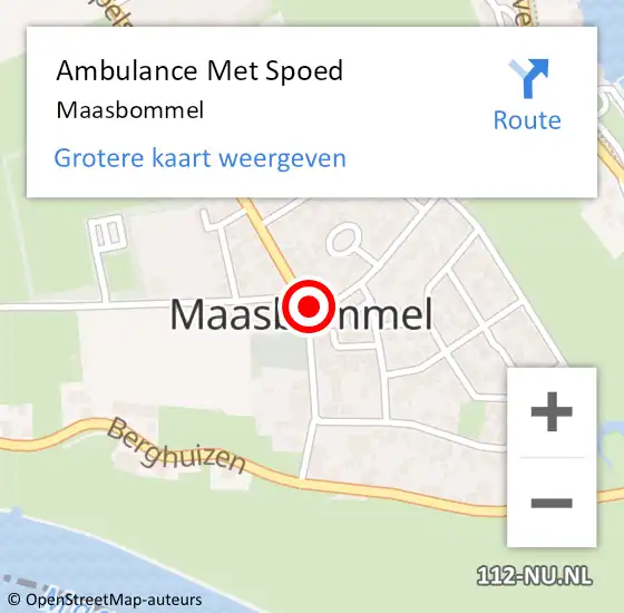 Locatie op kaart van de 112 melding: Ambulance Met Spoed Naar Maasbommel op 12 februari 2024 19:20