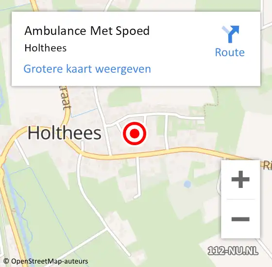 Locatie op kaart van de 112 melding: Ambulance Met Spoed Naar Holthees op 12 februari 2024 19:25