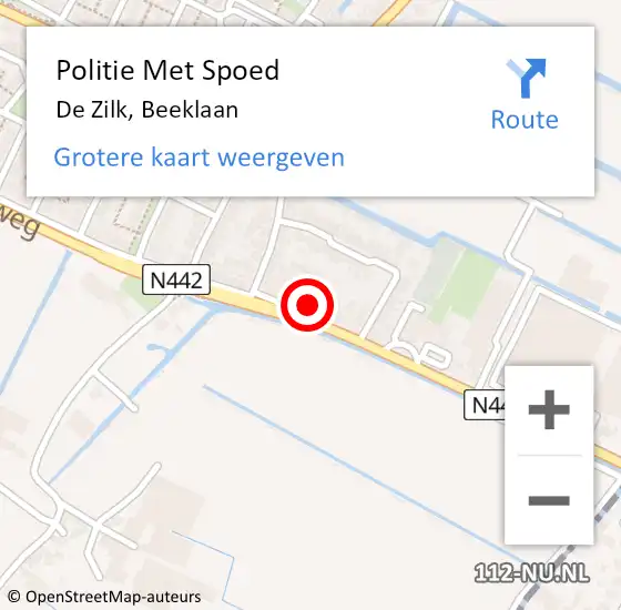 Locatie op kaart van de 112 melding: Politie Met Spoed Naar De Zilk, Beeklaan op 12 februari 2024 19:30