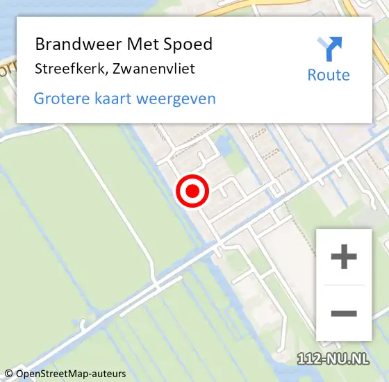 Locatie op kaart van de 112 melding: Brandweer Met Spoed Naar Streefkerk, Zwanenvliet op 12 februari 2024 19:45