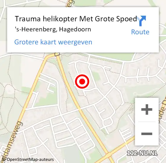 Locatie op kaart van de 112 melding: Trauma helikopter Met Grote Spoed Naar 's-Heerenberg, Hagedoorn op 12 februari 2024 23:31