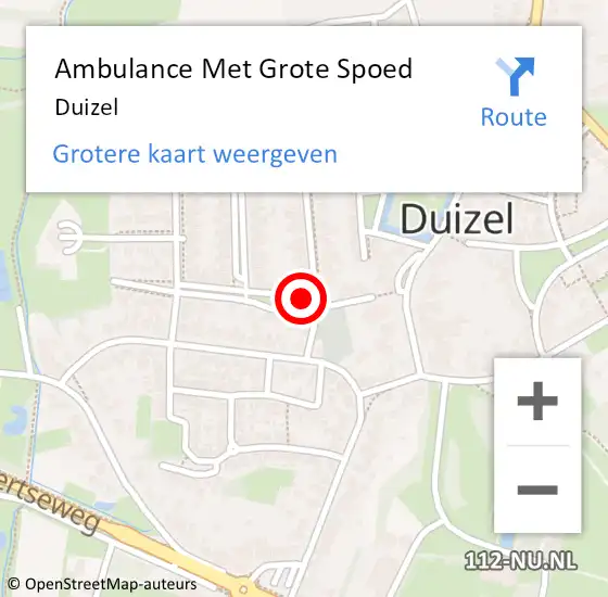 Locatie op kaart van de 112 melding: Ambulance Met Grote Spoed Naar Duizel op 13 februari 2024 01:38