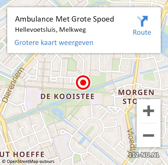 Locatie op kaart van de 112 melding: Ambulance Met Grote Spoed Naar Hellevoetsluis, Melkweg op 13 februari 2024 04:10