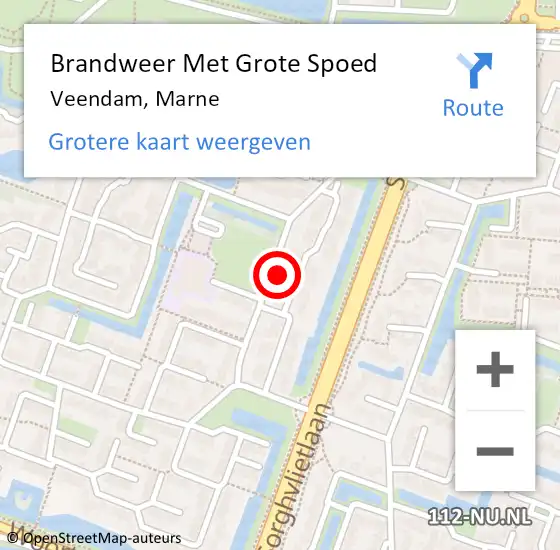 Locatie op kaart van de 112 melding: Brandweer Met Grote Spoed Naar Veendam, Marne op 13 februari 2024 04:45