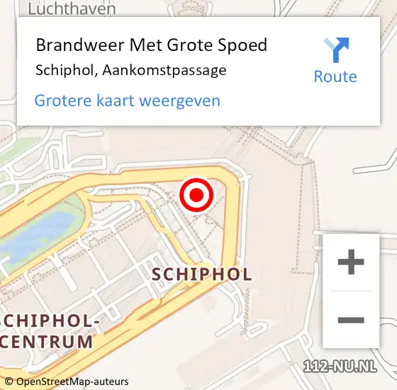 Locatie op kaart van de 112 melding: Brandweer Met Grote Spoed Naar Schiphol, Aankomstpassage op 13 februari 2024 05:54