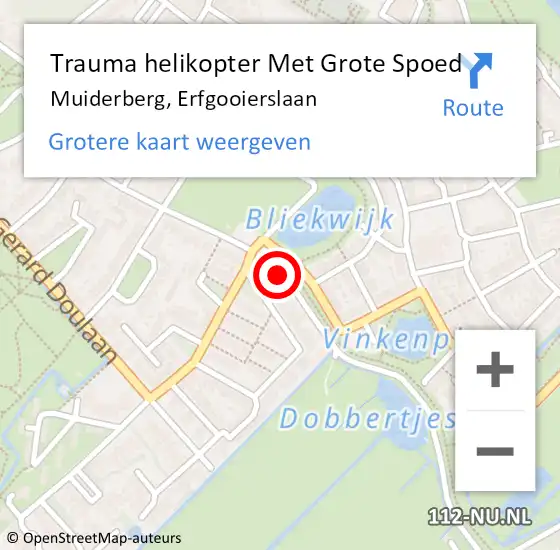 Locatie op kaart van de 112 melding: Trauma helikopter Met Grote Spoed Naar Muiderberg, Erfgooierslaan op 13 februari 2024 07:11
