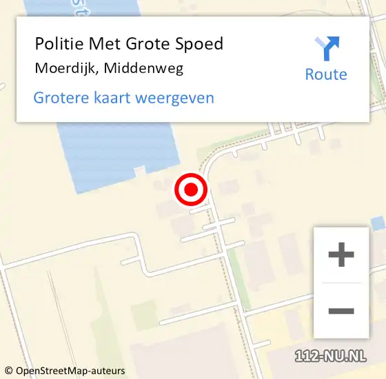 Locatie op kaart van de 112 melding: Politie Met Grote Spoed Naar Moerdijk, Middenweg op 13 februari 2024 07:44