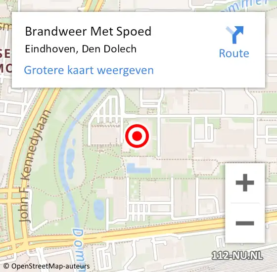 Locatie op kaart van de 112 melding: Brandweer Met Spoed Naar Eindhoven, Den Dolech op 13 februari 2024 07:48