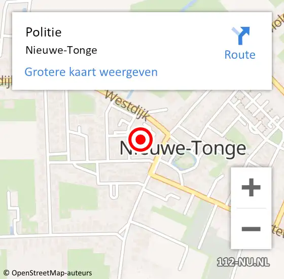 Locatie op kaart van de 112 melding: Politie Nieuwe-Tonge op 13 februari 2024 09:05