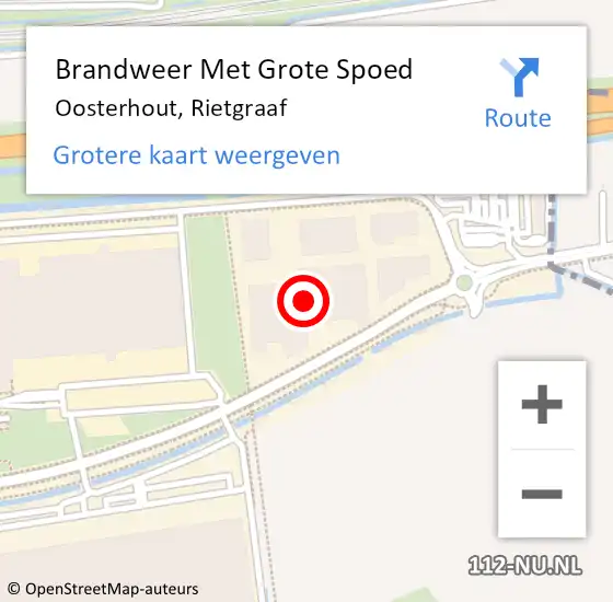 Locatie op kaart van de 112 melding: Brandweer Met Grote Spoed Naar Oosterhout, Rietgraaf op 13 februari 2024 11:13