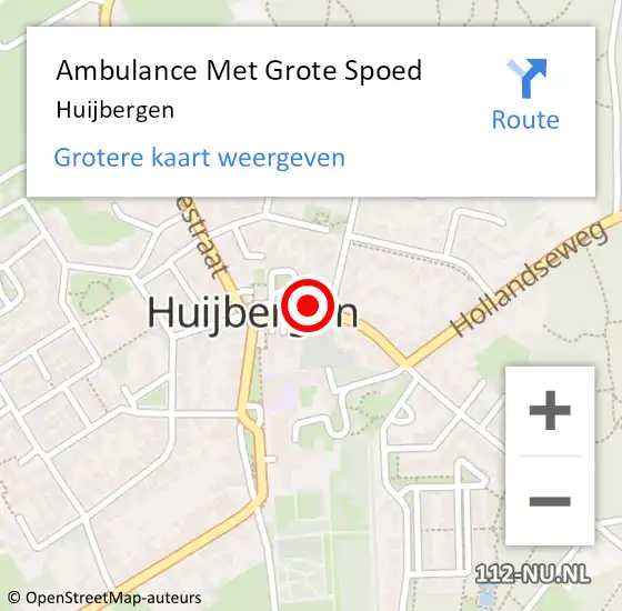 Locatie op kaart van de 112 melding: Ambulance Met Grote Spoed Naar Huijbergen op 13 februari 2024 11:39