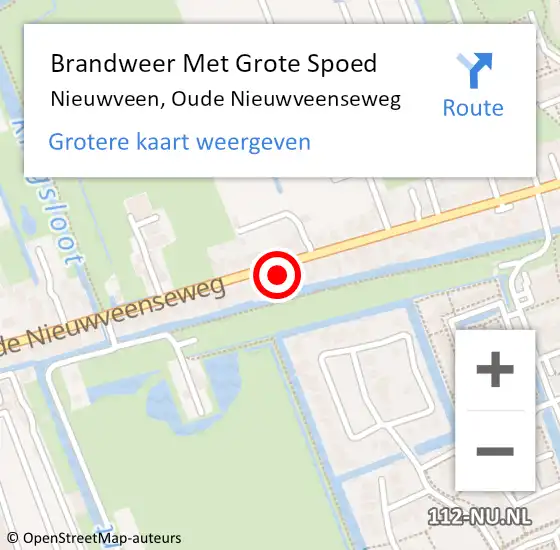Locatie op kaart van de 112 melding: Brandweer Met Grote Spoed Naar Nieuwveen, Oude Nieuwveenseweg op 13 februari 2024 11:44