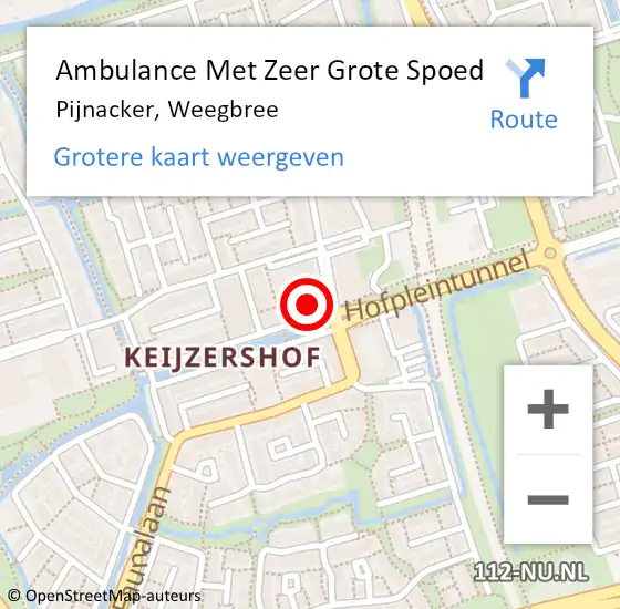 Locatie op kaart van de 112 melding: Ambulance Met Zeer Grote Spoed Naar Pijnacker, Weegbree op 13 februari 2024 12:44