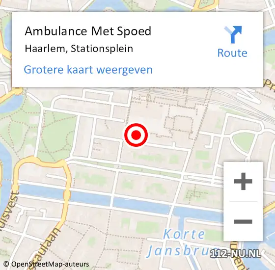 Locatie op kaart van de 112 melding: Ambulance Met Spoed Naar Haarlem, Stationsplein op 13 februari 2024 13:36