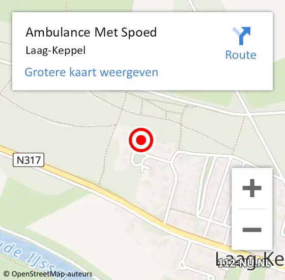 Locatie op kaart van de 112 melding: Ambulance Met Spoed Naar Laag-Keppel op 13 februari 2024 13:38