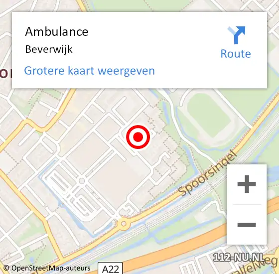 Locatie op kaart van de 112 melding: Ambulance Beverwijk op 13 februari 2024 14:02