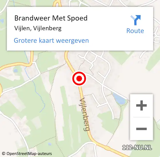 Locatie op kaart van de 112 melding: Brandweer Met Spoed Naar Vijlen, Vijlenberg op 13 februari 2024 14:03