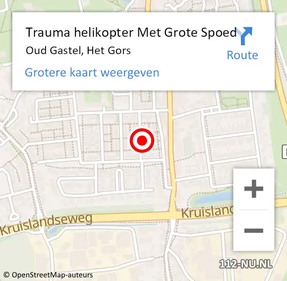 Locatie op kaart van de 112 melding: Trauma helikopter Met Grote Spoed Naar Oud Gastel, Het Gors op 13 februari 2024 16:08