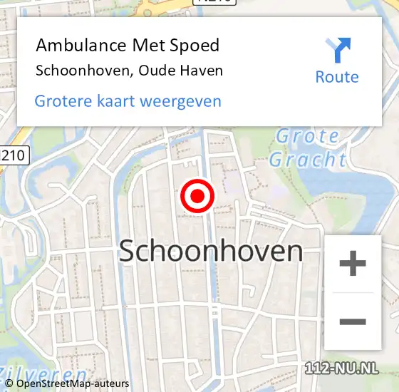 Locatie op kaart van de 112 melding: Ambulance Met Spoed Naar Schoonhoven, Oude Haven op 13 februari 2024 16:58