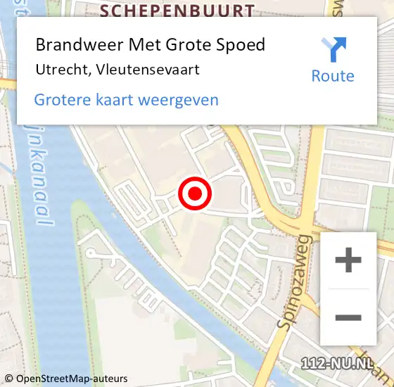 Locatie op kaart van de 112 melding: Brandweer Met Grote Spoed Naar Utrecht, Vleutensevaart op 13 februari 2024 18:25