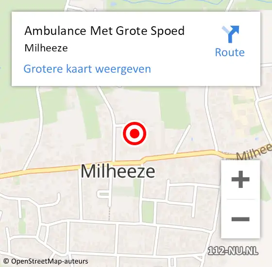 Locatie op kaart van de 112 melding: Ambulance Met Grote Spoed Naar Milheeze op 13 februari 2024 18:25