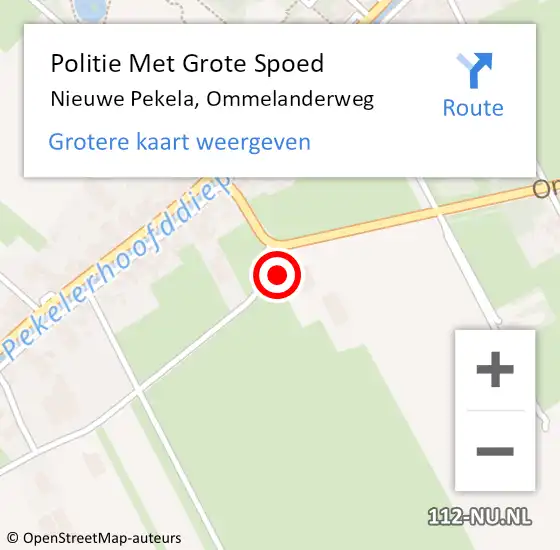 Locatie op kaart van de 112 melding: Politie Met Grote Spoed Naar Nieuwe Pekela, Ommelanderweg op 13 februari 2024 20:15