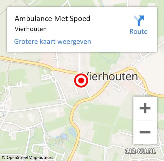 Locatie op kaart van de 112 melding: Ambulance Met Spoed Naar Vierhouten op 13 februari 2024 22:10
