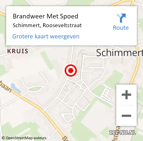 Locatie op kaart van de 112 melding: Brandweer Met Spoed Naar Schimmert, Rooseveltstraat op 14 februari 2024 00:01