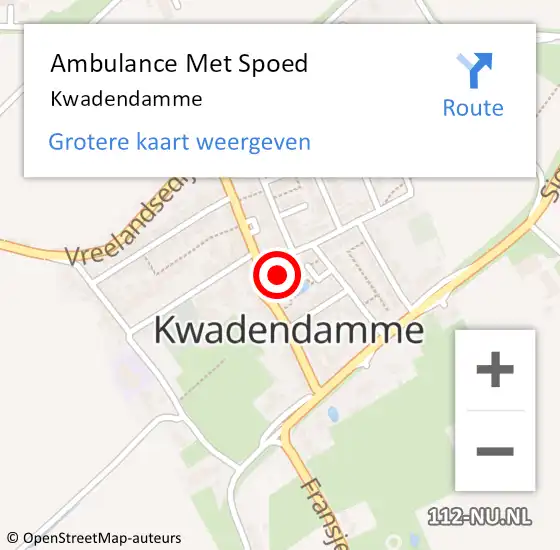 Locatie op kaart van de 112 melding: Ambulance Met Spoed Naar Kwadendamme op 14 februari 2024 00:02