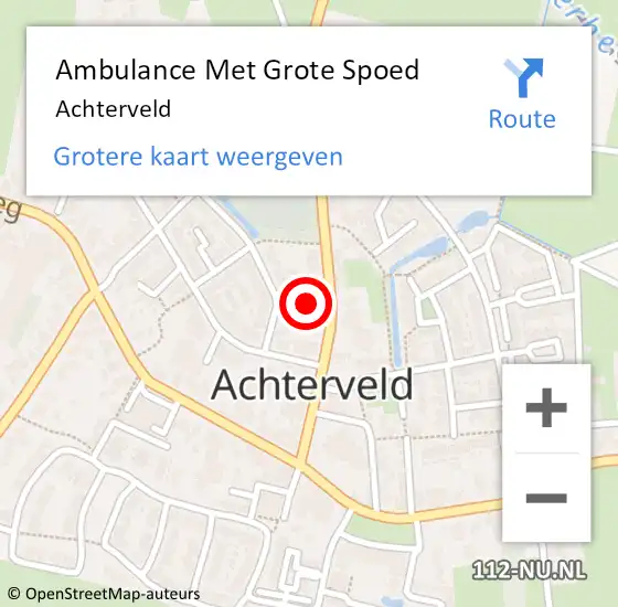 Locatie op kaart van de 112 melding: Ambulance Met Grote Spoed Naar Achterveld op 14 februari 2024 02:08