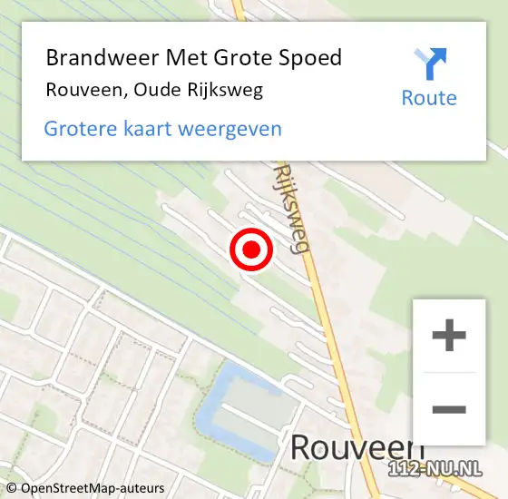 Locatie op kaart van de 112 melding: Brandweer Met Grote Spoed Naar Rouveen, Oude Rijksweg op 14 februari 2024 07:11