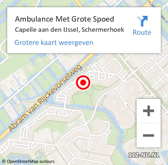 Locatie op kaart van de 112 melding: Ambulance Met Grote Spoed Naar Capelle aan den IJssel, Schermerhoek op 14 februari 2024 07:59