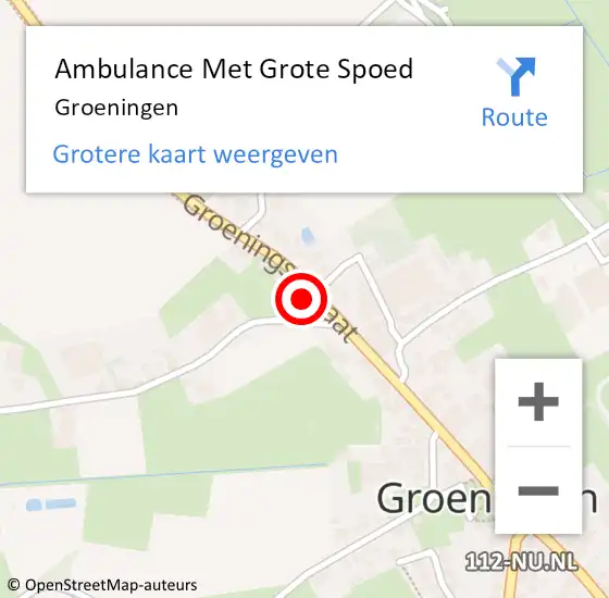 Locatie op kaart van de 112 melding: Ambulance Met Grote Spoed Naar Groeningen op 14 februari 2024 08:58