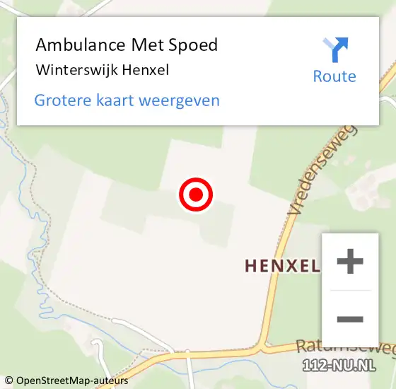 Locatie op kaart van de 112 melding: Ambulance Met Spoed Naar Winterswijk Henxel op 14 februari 2024 09:09