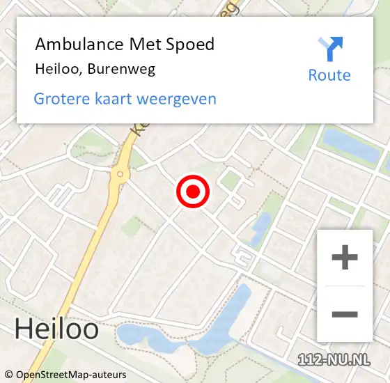 Locatie op kaart van de 112 melding: Ambulance Met Spoed Naar Heiloo, Burenweg op 14 februari 2024 10:34