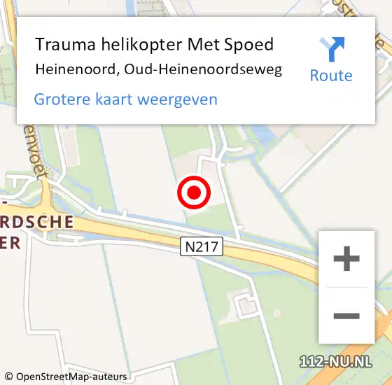 Locatie op kaart van de 112 melding: Trauma helikopter Met Spoed Naar Heinenoord, Oud-Heinenoordseweg op 14 februari 2024 10:37