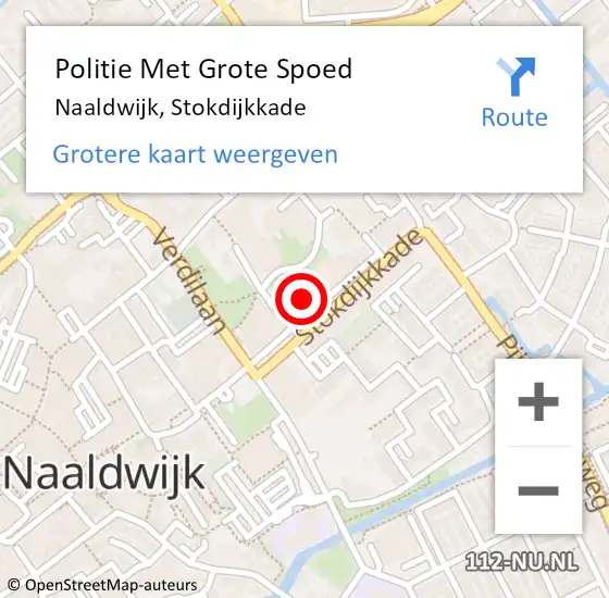 Locatie op kaart van de 112 melding: Politie Met Grote Spoed Naar Naaldwijk, Stokdijkkade op 14 februari 2024 10:50