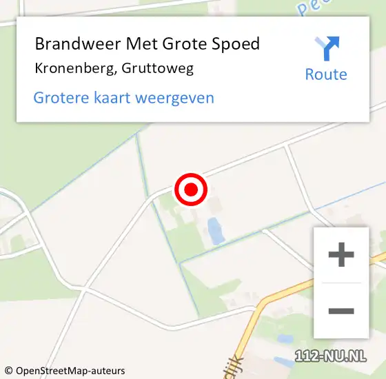 Locatie op kaart van de 112 melding: Brandweer Met Grote Spoed Naar Kronenberg, Gruttoweg op 14 februari 2024 10:55