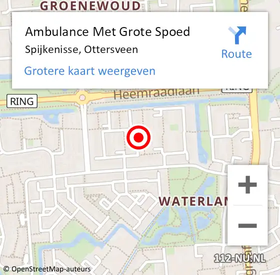 Locatie op kaart van de 112 melding: Ambulance Met Grote Spoed Naar Spijkenisse, Ottersveen op 14 februari 2024 12:42