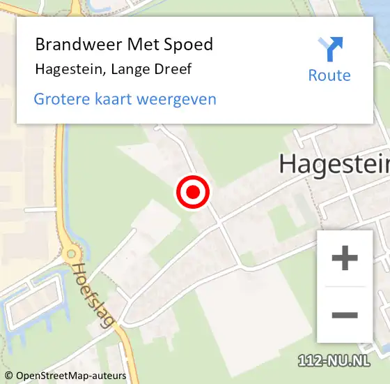 Locatie op kaart van de 112 melding: Brandweer Met Spoed Naar Hagestein, Lange Dreef op 14 februari 2024 12:53