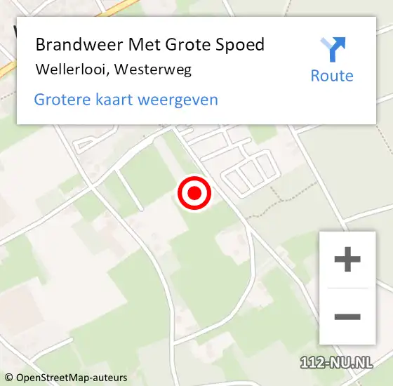 Locatie op kaart van de 112 melding: Brandweer Met Grote Spoed Naar Wellerlooi, Westerweg op 14 februari 2024 12:57