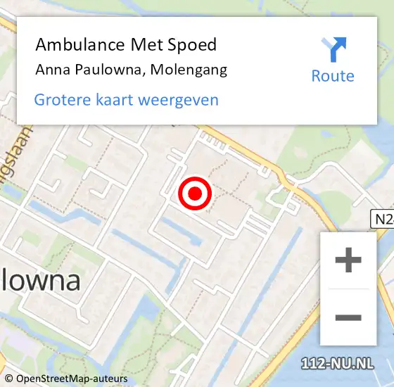 Locatie op kaart van de 112 melding: Ambulance Met Spoed Naar Anna Paulowna, Molengang op 14 februari 2024 13:48